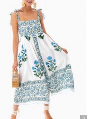 Juliet Dunn x Tuckernuck Tie-Shoulder Poppy Midi Dress